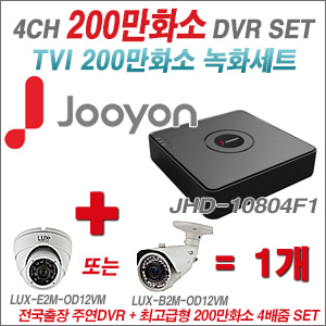 [올인원-2M] JHD10804F1 4CH + 최고급형 200만화소 4배줌 카메라 1개 SET (실외형품절)